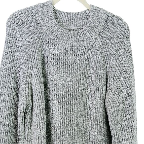 Roots Canada SZ 2XL Cotton Blend Ribbed Crew Neck Sweater Chunky Gray - Picture 3 of 6